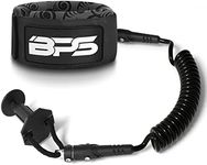 BPS 'PRO' Bodyboard Coiled Arm Leash with Leash Plug for Boogieboard - with Double Swivels (Koru Black)