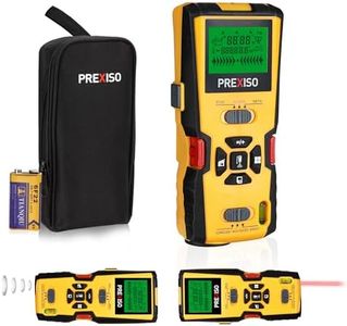 PREXISO 5-in-1 Stud Finder with Laser Level Marking & Ultrasound Distance Measure - Wall Scanner Beam Finders for Dry Interior Walls, Metal Studs - Area, Volume, Addition | Wood, AC Wire Detector