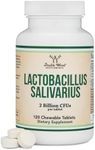 Lactobacillus Salivarius Oral Probiotics - Vanilla Tablets for Dental Health, Teeth, and Gums - Extreme Bad Breath Treatment for Adults (120 Count, 2 Billion CFUs per 20mg Tablet) by Double Wood