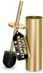 Gold Toilet Brush and Holder Set - 