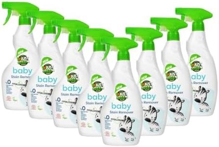 Just Green Organic Baby Stain Remover Spray, Plant-Based Baby Laundry Stain Remover, Non-Toxic, Hypoallergenic, EcoCert Certified, Vegan, Safe for Newborn & Infant Clothes, 16.9 fl oz (500 ml) 8 Pack