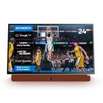 Skyworth 24-Inch Portable Smart Display with Google TV, 3-Hour Battery Life 24P100 Companion Series 1080P FHD, HDR10, Dolby Audio, LED, Bluetooth Remote, Built-in Chromecast and Google Assistant