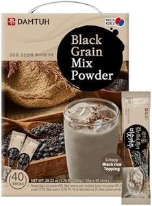 Damtuh Misugaru Powder Drink Mix – Korean Black Grain Blend with Roasted Black Rice, Bean & Sesame, Latte-Style Drink, Caffeine-Free, 20g x 40 Stick Packs