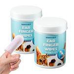 DAWNYIELD Dog Ear Cleaner Wipes, Natural Ear Cleaner Finger Wipes for Dogs & Cats, Effectively Remove Wax, Dirt, Gentle and Convenient Cleaning for Your Pet, 120 Count