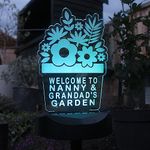 Personalised Outdoor Sign. Plant Pot Solar Light. Garden Sign. Colour Changing Light