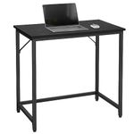 VASAGLE Computer Desk, Small Office Desk and Workstation, Work Desk for Home Office, Study, Bedroom, 50 x 80 x 76 cm, Industrial Style, Metal Frame, Black LWD038B56