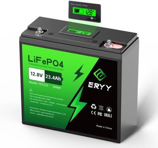 ERYY 12V 23.4Ah(30Ah) LiFePO4 Lithium Deep Cycle Battery With 30A BMS & Voltage Indicator, 12 Volt Battery Lithium Iron Phosphate for Fish Finder, Ham Radio, Solar, Lighting, Camping