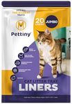 Pettiny Jumbo Cat Litter Tray Liners with Drawstrings - Pack of 20 Scratch Resistant Bags for Giant Litter Box