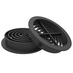 25 x 70mm Black Plastic Round Soffit Air Vents/Upvc Push in Roof Disc/Fascia