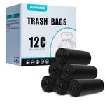 JASINCESS 3-4 Gallon Strong Trash Bags Garbage Bags Small Plastic Bags for home office kitchen (Black-120, 4 gallon)