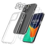 kwmobile 5-in-1 Clear Case Set Compatible with iPhone 15 Pro Case - Incl. Screen and Camera Protectors - Transparent