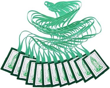 Needzo Buk Wool-Backed Green Scapulars Catholic, Single Paneled Scapular with Image of The Burning Heart and Blessed Virgin Mary, 17.25 Inches, 12 Pack
