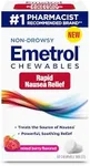 Emetrol Non-Drowsy Nausea Relief - Chewable Nausea Medicine for Upset Stomach Relief - Pharmacist Recommended Nausea Relief - Mixed Berry - 60 ct.