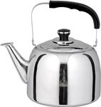 TtAk HOUSEWARE Tea Kettle Stovetop Movable Handle | Stainless Steel Stovetop Loud Whistling Fast Boiling Tea Kettle Cool Grip Bakelite Handle | Food Grade Tea Pot Thin Fast Heating Base (5 Liter)