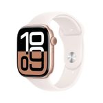 Apple Watch Series 10 GPS 42 mm Smartwatch with Rose Gold Aluminium Case with Light Blush Sport Band - S/M. Fitness Tracker, ECG App, Always-On Retina Display, Water Resistant (Renewed)