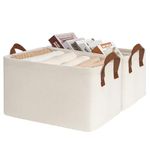 Goodpick Foldable Storage Bins Cubes Organizer,Closet Bins for Organization,Fabric Storage Baskets for Shelves ,14.75" L x 10.25" W x 8.25" H, Beige, 2-Pack