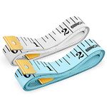 Tape Measure, iBayam Measuring Tape for Body Weight Loss Fabric Sewing Tailor Cloth Vinyl Measurement Craft Supplies, 60-Inch Soft Double Scale Ruler, 2-Pack White, Blue