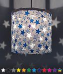 Ereki Ceiling Pendant Light Shade - Star Light Projection Effect Light Cover - Magnetic Ceiling Night Light Lampshade Kit for Interchangeable Designs, Blue