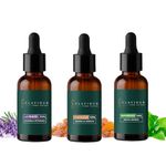 Flaviour Yoga and Meditation Essential Oil Combo (Lavender, Frankincense, Peppermint) | 100% Pure, Natural, Undiluted |Perfect Aromatherapy for Mindfulness and Peace | Combo Pack of 3 (10 ml each)