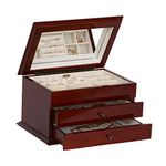 10.50 in. Wooden Jewelry Box in Walnut Finish