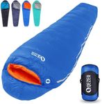 QEZER Down Sleeping Bag for Adults 0 Degree Sleeping Bag with 620 Fill Power Down Ultralight Mummy Sleeping Bag Backpacking Sleeping Bag