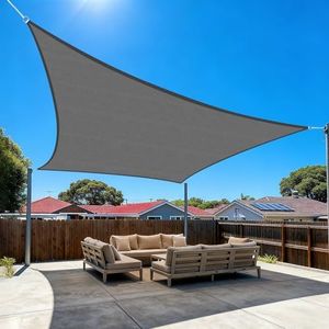 Amagenix Sun Shade Sail 16'X24' Rectangle Dark Grey Heavy Duty UV Protection Breathable Canopy for Patio Lawn Garden Outdoor Use