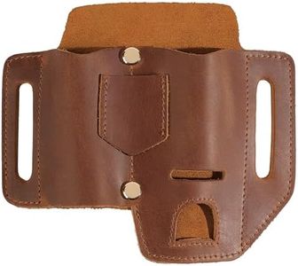 KEVANCHO Multitool Sheath for Belt, Leather Tool Pouch Belt Holster Bag, EDC Pouch Pocket Organizer Case for Knife, Flashlight, Tactical Pen, Camping and Outdoor, Gift for Men, Him, Dad (Brown)