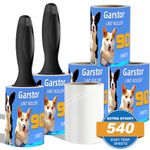 Garstor Lint Roller, 540 Sheets Lint Rollers for Pet Hair Extra Sticky, Lint Brush Roller Pet Hair Remover for Laundry, Couch, Furniture and Carpet, Lint Roller Refills w/ 2 Handles 6 Refills