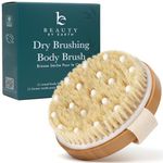 Beauty by Earth Dry Brushing Body Brush for Lymphatic Drainage Cellulite - Natural Brustles for Wet and Dry Brushing, Body Exfoliating Brush with Massage Nodes for Soft Smooth Skin.