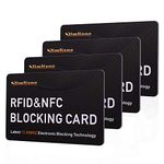 RFID Blocking Card, Fuss-Free Protection Entire Wallet & Purse Shield, Contactless NFC Bank Debit Credit Card Protector Blocker (White/4 Cards)