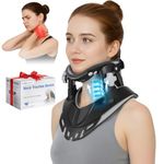 Hybodies Cervical Traction Device, Neck Stretcher for Pain Relief at Home & Office, 3 Power Traction, Adjustable Ergonomic Support Brace for Spine Alignment, Lightweight and Portable