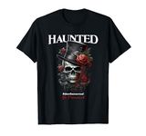 Skull in Top Hat with Roses by Haunted Scarewear T-Shirt