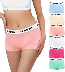 Libella Boxer Femme Coton Shorty Shorts Caleçons Femmes Lot de 6-Femme Boxer Shorties Culotte sans Couture Basics Panty Multicolore 3921C M