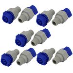 Sourcingmap 10pcs 1/4PT Dia Thread Plastic Garden Spray Sprayer Flat Jet Nozzle Blue Gray