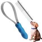 Dual-Sided Dog Shedding Blade,Dog Deshedding Loop Brush,2Pcs Double-Sided Shedding Blade,Dogs Shedding Brush,Stainless-Steel Grooming Tool,Dog Shedding Tool with Stainless Steel Blade for Dog Cat