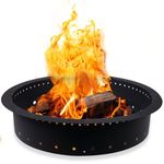 Iron Forge Tools Fire Pit Ring 30 inch Outer/24 inch Inner - Heavy Duty Metal Smokeless Round Fire Pit Insert Liner for Outdoor - Fire Ring for Outside Fire Pit (30x24x10 Inch) - Patent Pending