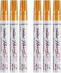 Orange Paint Markers Pens - Single color 6 Pack Permanent Oil Based Paint Pen, Medium Tip, Quick Dry and Waterproof Marker for Rock, Wood, Fabric, Plastic, Canvas, Glass, Mugs, Canvas, Glass