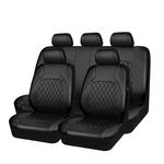 FZTZSQ 1 Set Leather Car Seat Cover Sets for Toyota Rav4 RAV 4 Hybrid limited prime se 2002-2021, Breathable Waterproof Comfortable Car Seat Interior Protect Accessories,Black