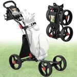 Clyvira 4-Wheel Golf Push Cart, 1-C
