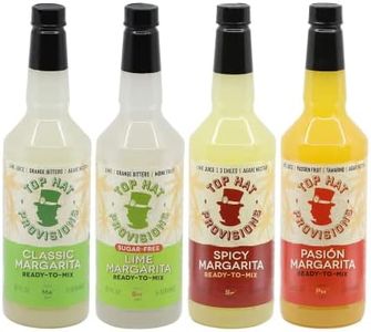 Top Hat Margarita Party Mixology Gift Set - 4 Pack Flavor Cocktail Mixer Combo Kit - Classic Agave Margarita, Spicy Margarita, Keto Sugar Free Margarita & Passion Fruit Margarita - Margarita Mix 32oz Bottles