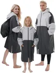 Owntop Swim Parka Adult, Waterproof After Swim Coat, Oversized Hooded Surf Poncho Changing Robe for Beach Pool (Gray, L)