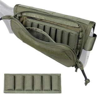 Aprikostein Buttstock Shotgun Shell Holder for Ammo 12 Gauge 20Ga 30-06 30-30 45-70 7.62 410 Left Right Handed Ambidextrous Rifle Stock Pouch Cheek Rest Shotshell Carrier
