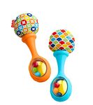 Fisher-Price Newborn Toys Rattle 'n Rock Maracas, Set of 2 Soft Musical Instruments for Babies 3+ Months, Blue & Orange