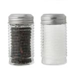 Salter 751 CLXR Glass Salt & Pepper Shakers - BPA-Free, Beehive Style Seasoning Pots, Salt Condiment Set, Pinhole Screw Cap Lids, Classic Table Shaker for Café, Restaurant, Home, 86g Salt/43g Pepper