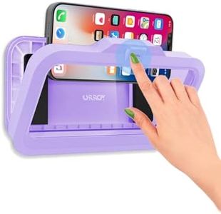URROY Shower Phone Holder Waterproof One-Touch Open Shower Phone Case Anti-Fog & Sensitive Touchscreen Bathroom Wall Phone Mount Stand Universal Fit for iPhone & Smartphones Gift for Men Women Violet