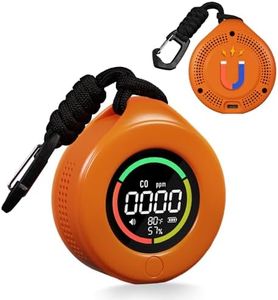 MOES Portable Carbon Monoxide Detector, Travel CO Detector, Mini Size Temperature/Humidity/CO Detector 3 in 1, 144 Hours, 1000 mah Battery, Alarm Sensor for Outdoor Camping,RV Car Indoor (Orange)