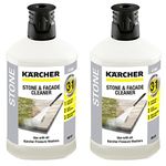 Karcher Genuine Stone & Facade Cleaner Plug 'n' Clean 3 in 1 Detergent (1 Litre, Pack of 2)