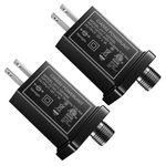 Lustaled 2PCS 12V 1A Class 2 Power Supply for Christmas String Light, 12W Waterproof IP44 LED Transformer Replacement US Plug Low Voltage for Home Lawn Yard Garden Christmas Inflatable Decorations