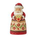 Enesco Jim Shore Heartwood Creek Santa Holding Heart Figurine, 3.74 Inch, Multicolor