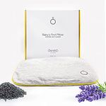 Omved Baby's First Pillow Rai Mustard Seeds Pillow with Lavender, Removable Cotton Cover, Light Grey(Small Size 19 x 25 cm, 500g)